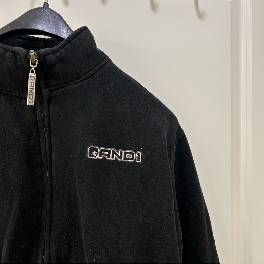 And1 andi vintage full zip y2k black hoodie jacket
